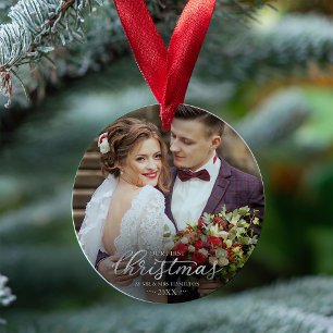 Our First Christmas As Mr And Mrs Silver Foil Font Ornament