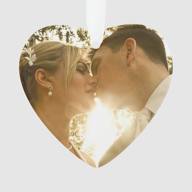 Our First Christmas as Mr and Mrs Wedding Photo Ornament (Front)