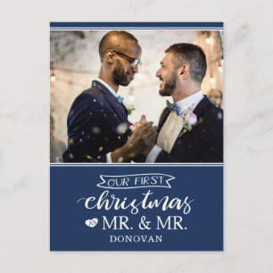 Our first Christmas as mr & mr newlyweds Holiday Postcard