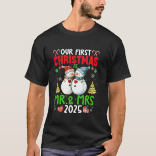 Our First Christmas as Mr Mrs 2025 Couple Matching T-Shirt