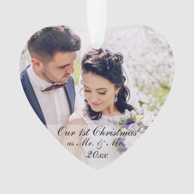 Our First Christmas as Mr. & Mrs. 2 Photo Ornament (Front)