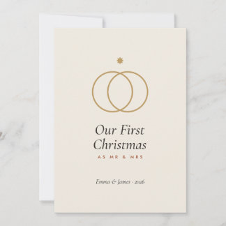 Our First Christmas as Mr & Mrs Card, Newlywed Gol Invitation
