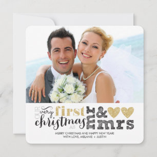 Our First Christmas as Mr & Mrs Gold Holiday Card