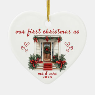 Our First Christmas as Mr & Mrs House Ornament