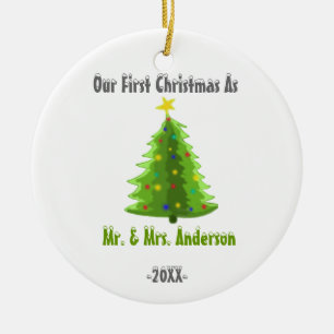 Our First Christmas as Mr & Mrs Newly Wed Ornament