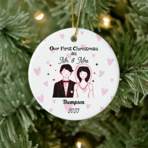 "Our First Christmas as Mr. & Mrs." Ornament