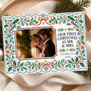 Our First Christmas as Mr. & Mrs. Photo Holiday Card