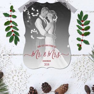 Our First Christmas As Mr. & Mrs. Photo Holiday Card