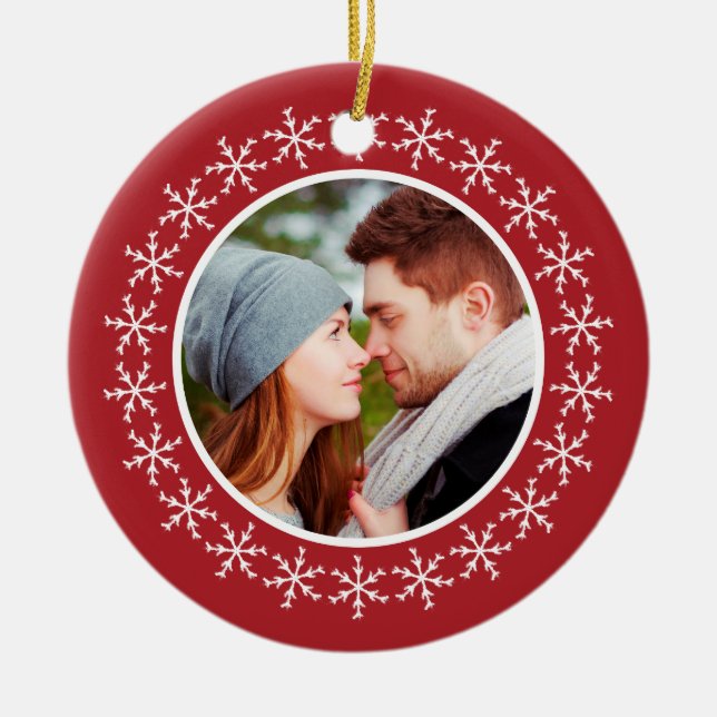 Our First Christmas as Mr. Mrs. Snowflake Ornament (Front)