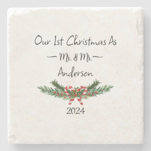 Our first Christmas as Mr & Mrs Stone Coaster