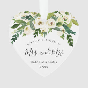 Our First Christmas as Mrs. and Mrs. Photo Lesbian Ornament