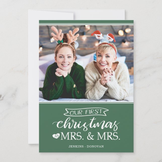 Our first Christmas as mrs & mrs lgbt Holiday Card (Front)