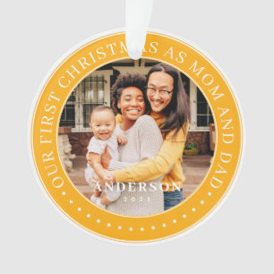 Our First Christmas As Mum And Dad Simple Photo Ornament