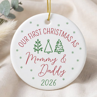 Our First Christmas As Mummy and Daddy Ceramic Ornament