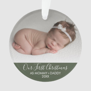 Our First Christmas as Mummy and Daddy Green Ornament
