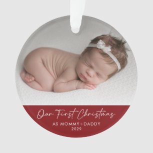Our First Christmas as Mummy and Daddy Red Ornament