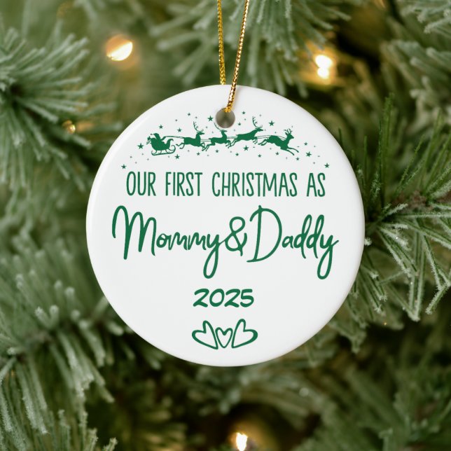Our First Christmas As Mummy & Daddy Ceramic Ornament (Tree)