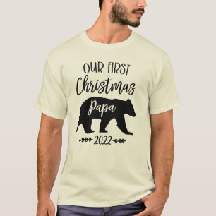 Our First Christmas as Papa Bear T-Shirt New Dad