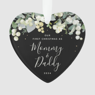 Our First Christmas as Parents Photo Heart Ornament