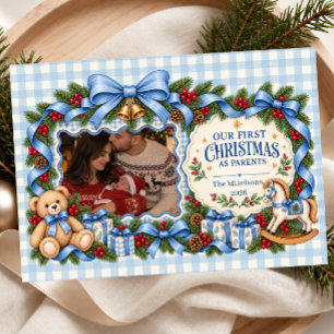 Our First Christmas as Parents Photo Holiday Card