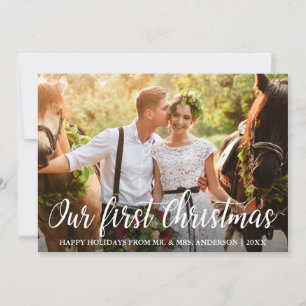 Our First Christmas Bride Groom Photo Card