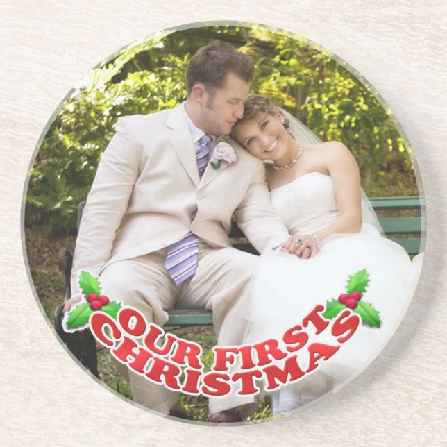 Our First Christmas Couple Coaster (Front)