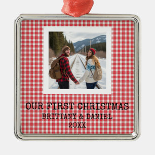 Our First Christmas Couple Metal Ornament
