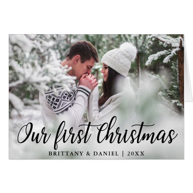 Our First Christmas Couple Photo Fold (Front Horizontal)