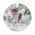 Our First Christmas Couple Photo Heart