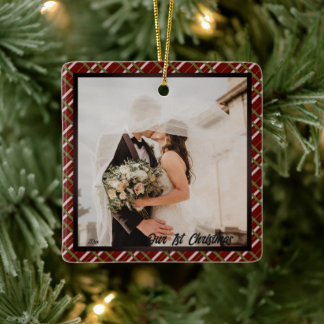 Our First Christmas, Custom Photo Ceramic Ornament
