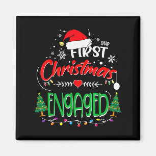 Our First Christmas Engaged 2021 1st Christmas  Magnet