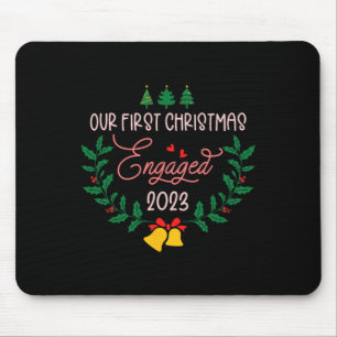 Our First Christmas Engaged 2023 Engagement Couple Mouse Pad