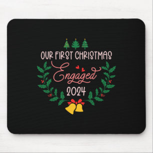 Our First Christmas Engaged 2024 Engagement Couple Mouse Pad