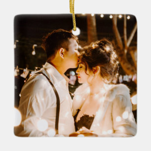 Our First Christmas Engaged 2024 Wedding Ceramic Ornament