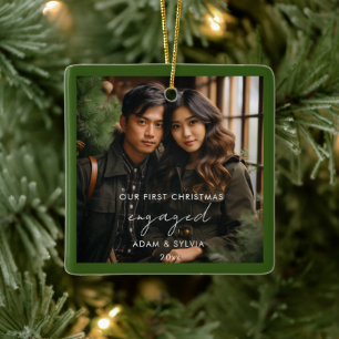 Our First Christmas Engaged Ceramic Ornament