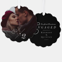 Our First Christmas Engaged Classic Minimal Photo