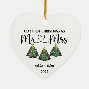 Our First Christmas Engaged Holiday Ceramic Ornament