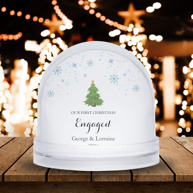 Our First Christmas Engaged Keepsake Snowflake Snowglobe (Our First Christmas Engaged Keepsake Snowflake Snow Globes)
