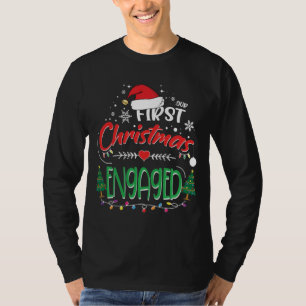 Our First Christmas Engaged Matching Couple T-Shirt
