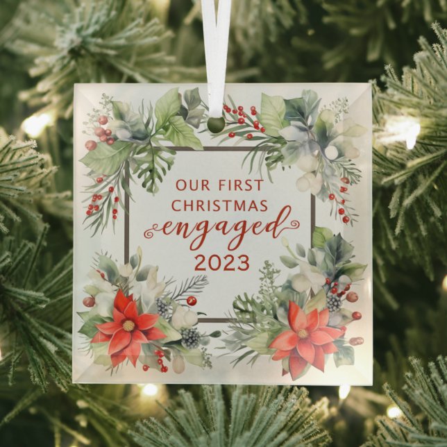 Our First Christmas Engaged Ornament (Insitu)