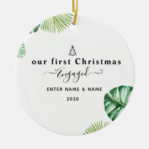 Our First Christmas Engaged Ornament Personalized