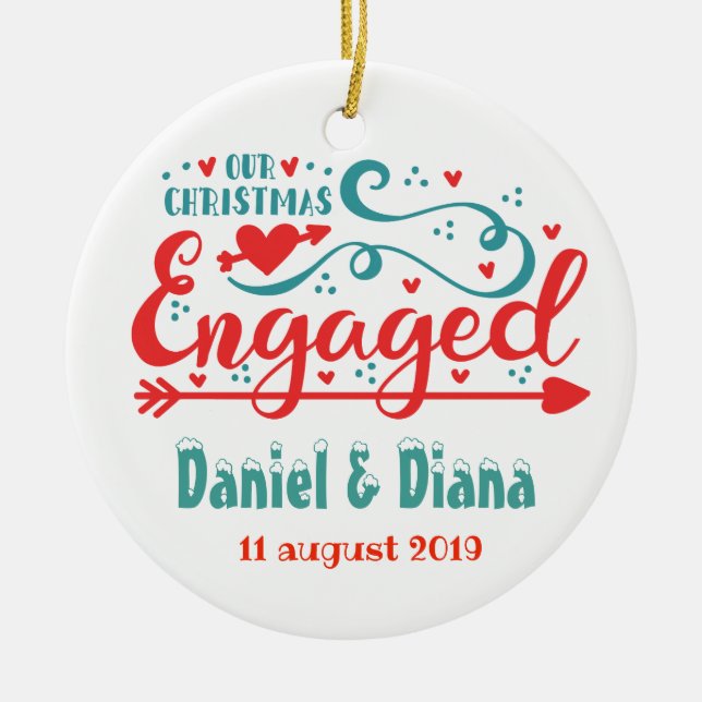 Our first christmas engaged tree ornaments (Front)