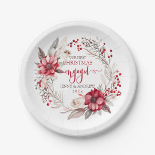Our first Christmas Engaged wreath Paper Plate