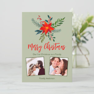 Our First Christmas Family, Custom Photo  Holiday Card
