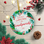 Our First Christmas Grandparents 2024 Wreath Ceramic Ornament<br><div class="desc">Our First Christmas Grandparents 2024 Wreath Ceramic Ornament</div>