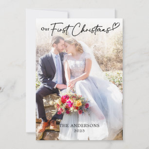 Our First Christmas Holiday Wedding Thank You Card