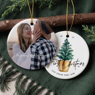 Our First Christmas in New Home Personalised Photo Ceramic Ornament