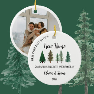 Our First Christmas in New Home Photo Ceramic Ornament