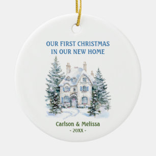 Our First Christmas In Our New Home Christmas Ceramic Ornament