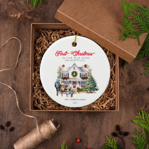 Our First Christmas in Our New Home Family Ornamen Ceramic Ornament
